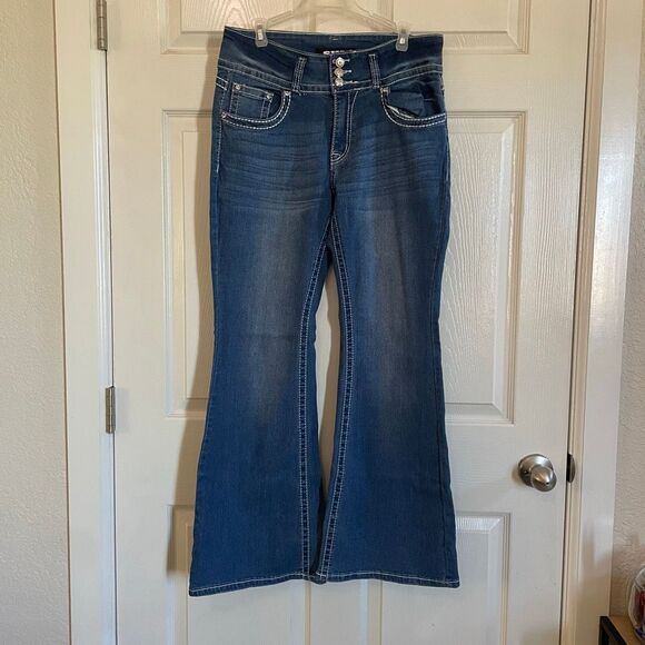 Sky Size 11 to 12 Youth Embroidered Western Boot Cut Jeans - Picture 2 of 10